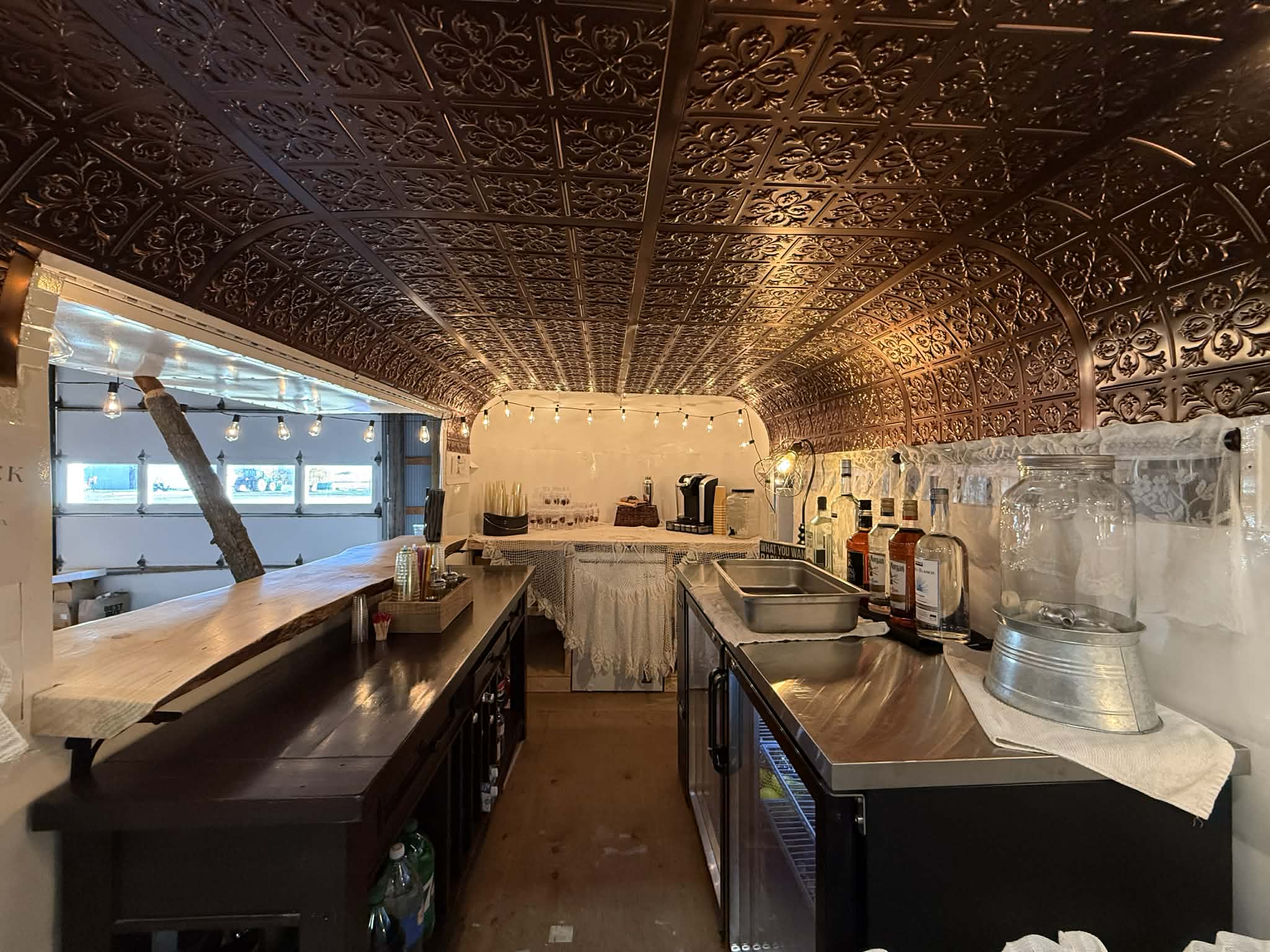 Interior of bar trailer
